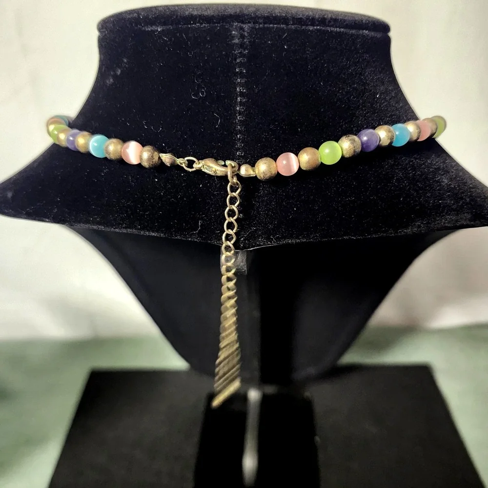 Pretty Choker Minimalist Rainbow Stone Necklace - Picture 2 of 2